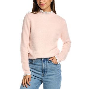 Anna Kay Womens Mock Neck Sweater, Pink